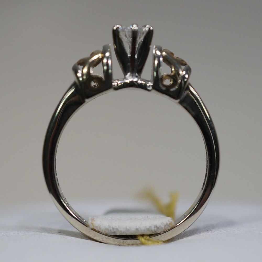 14K Two Tone 1/4 Ct Solitaire Genuine Diamond Ring - Picture 3 of 6